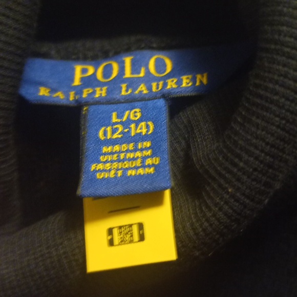 NWOT Girls Polo Ralph Lauren L Black Turtleneck - Picture 3 of 3